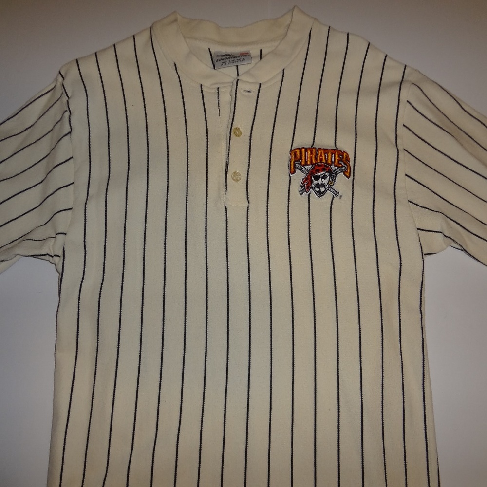 Pittsburgh Pirate logo pinstripe shirt